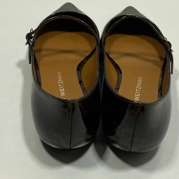 Stuart Weitzman Women’s Emilia Mary Jane Flats – Brown Tortoise Pointed Toe - Picture 11 of 16